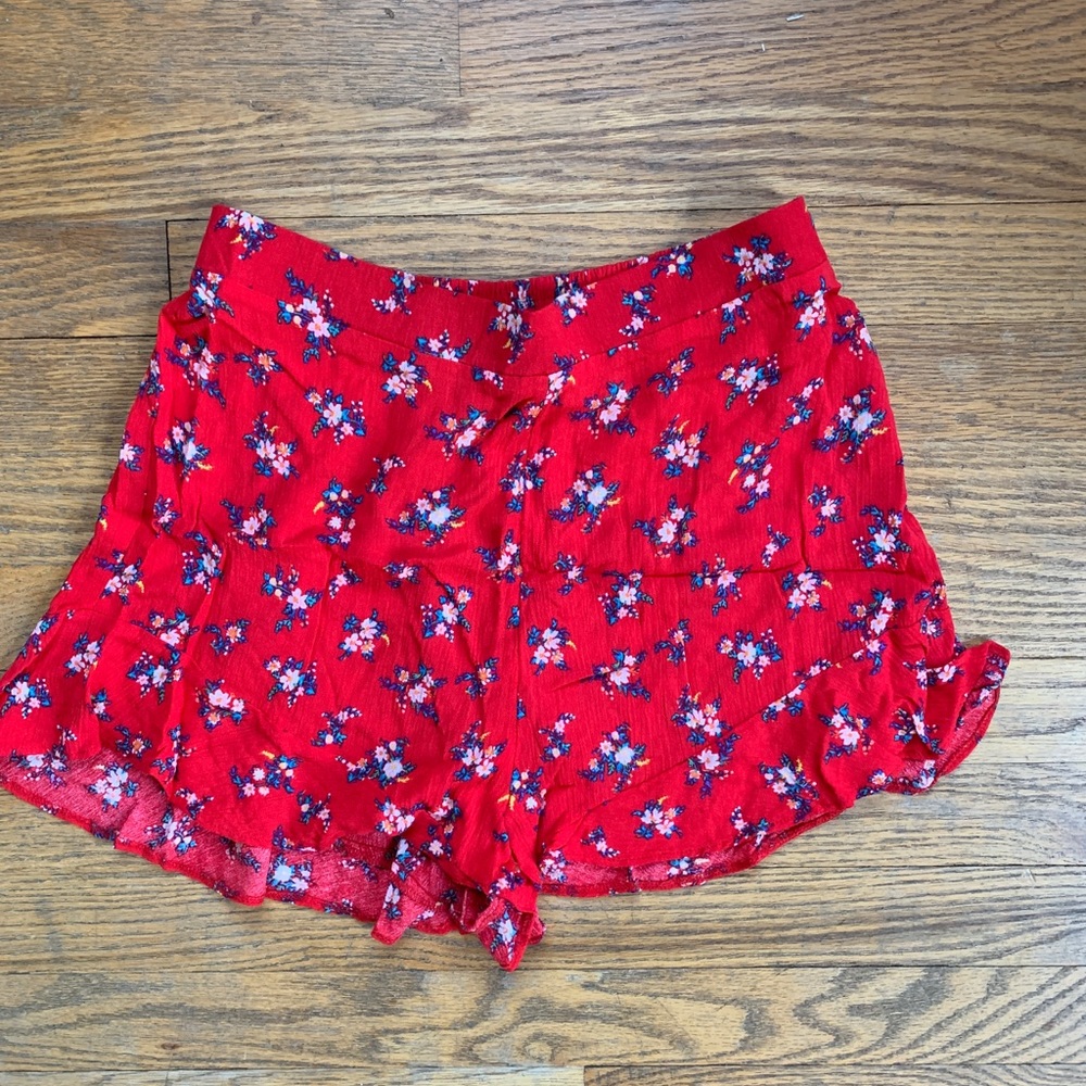 Ruffle high waisted soft shorts
